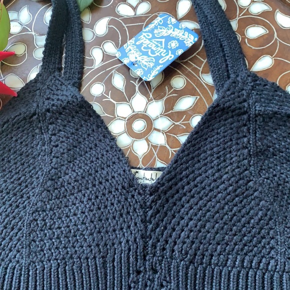 FREE PEOPLE CROCHET COTTON BRAMI IN BLACK BEAUTIFUL STAPLE PIECE FP INTIMATELY - Picture 8 of 12